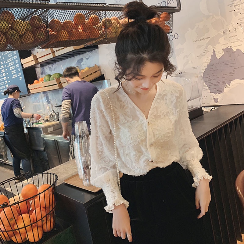 Áo Sơ Mi Chiffon Kiểu Hàn Quốc Thời Trang Xuân Thu 2020 Mới
