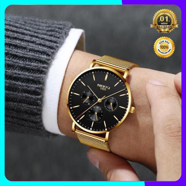 [SIÊU GIẢM GIÁ] ĐỒNG HỒ NAM DÂY LƯỚI HIỆU NIBOSI CHÍNH HÃNG FULL BOX CHẠY ĐỦ 6 KIM LỊCH NGÀY VÀ THỨ | BigBuy360 - bigbuy360.vn