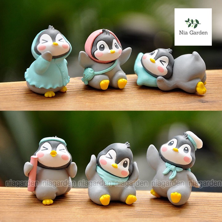 Tiểu cảnh chim cánh cụt baby dễ thương làm mô hình trang trí decor chậu cây vườn terrarium hồ cá Nia Garden N5
