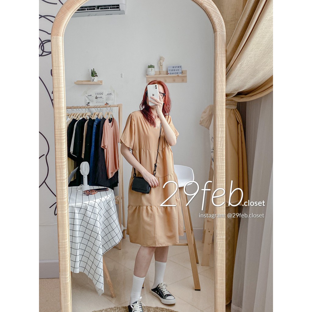[Mã FATHANG5 giảm 10K đơn 50K] Váy babydoll voan trơn 2 lớp cổ V (Ảnh thật) | BigBuy360 - bigbuy360.vn