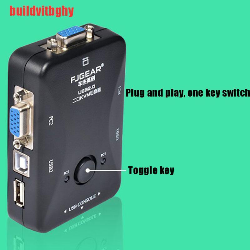 {buildvitbghy}New 2-Port USB 2.0 KVM Switch Mouse/Keyboard/VGA Video Monitor 200MHz 1920x1440 IHL