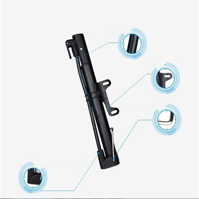 Bơm xe máy xe đạp cầm tay bơm bóng gắn vào khung xe tiện gọn