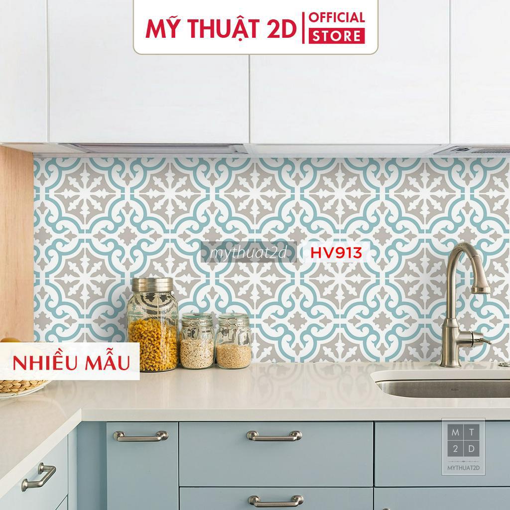 Decal gạch bông 1 hoạ tiết dán bếp dán tường không thấm nước, bộ MHTAA