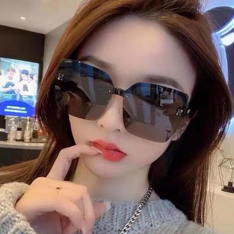 Kính mát gọng vuông không viền phong cách retro thời trang dành cho nữ