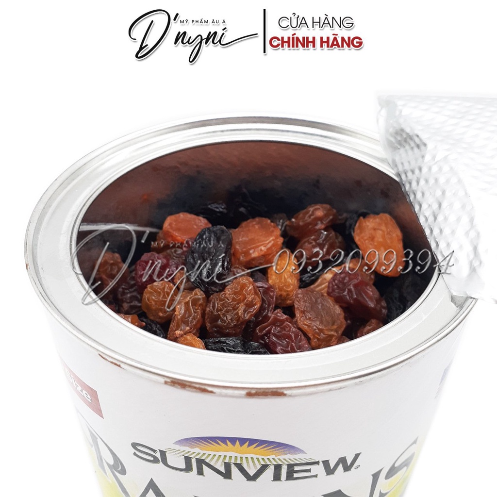 Nho Khô Sunview Raisins Vị Hỗn Hợp Thập Cẩm 4 Loại Nho 425g Chính Hãng Mỹ