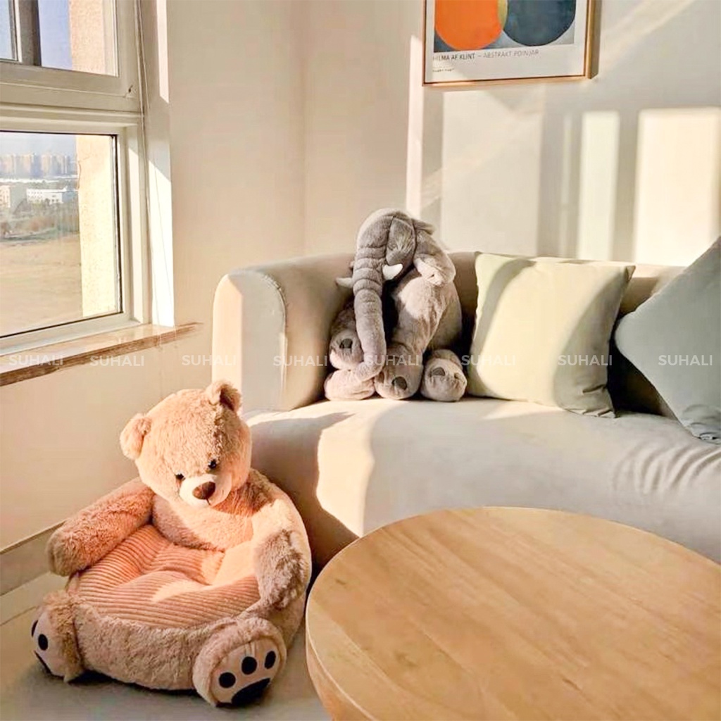 Ghế bệt Gấu Teddy SUHALI đệm ngồi ấm áp, mềm mại decor trang trí phòng