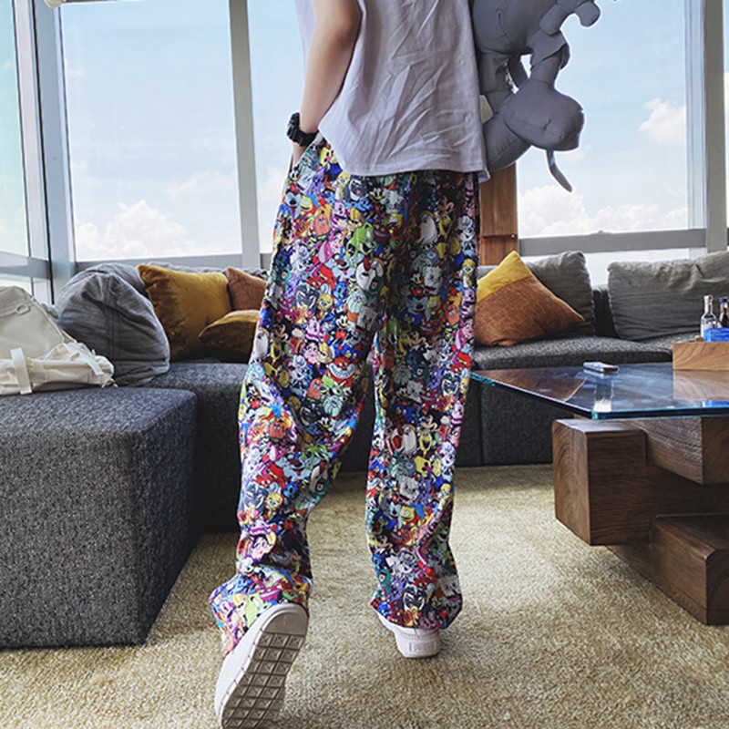 Quần Dài Lưng Thun In Họa Tiết Hoạt Hình Phong Cách Hiphop Cá Tính | BigBuy360 - bigbuy360.vn