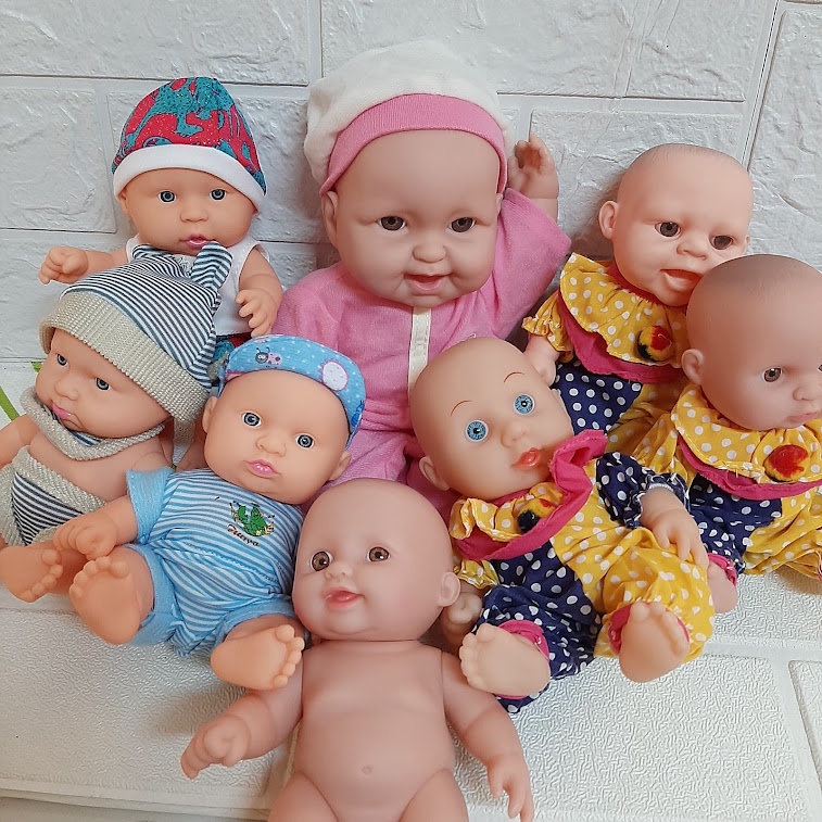 Búp Bê 18 cm Tái Sinh Mềm Mại  mắt 3D -  7 inch Reborn Baby Doll