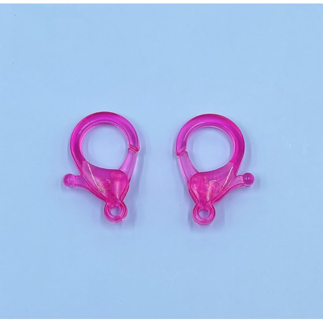 Móc Khóa Nhựa Dẻo Trong Suốt 25mm DIY Hình Tôm Hùm Độc Đáo Trẻ Trung