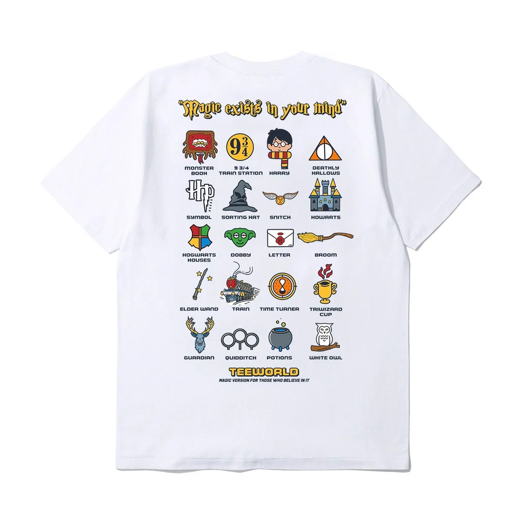 [Mã LTP50 giảm 50000 đơn 150000] Áo thun Teeworld Harry Potter T-shirt Trắng Đen nam Nữ Form Rộng Unisex