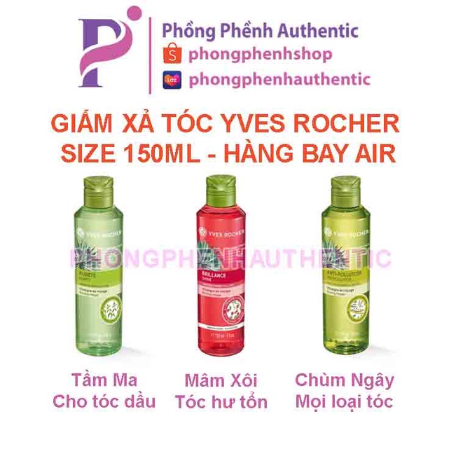 GIẤM XẢ TÓC YVES ROCHER RINSING VINEGAR 150ML CÁC MÙI: CHÙM NGÂY - MÂM XÔI - TẦM MA