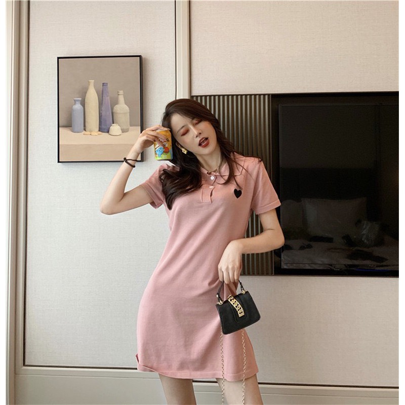 Đầm suông đẹp ulzzang cổ polo ngắn tay, Đầm ulzzang dáng ngắn Hàn Quốc - Roxie | BigBuy360 - bigbuy360.vn