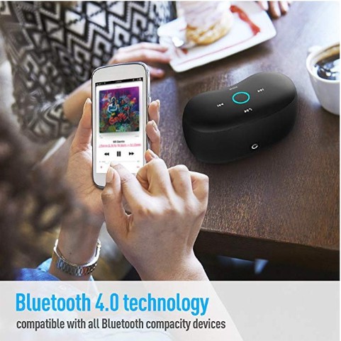 Loa DOSS SoundBox xs, Loa cảm ứng Bluetooth không dây di động 4.0 với Âm thanh HD 10W, Micrô cho Echo Dot, iPhone