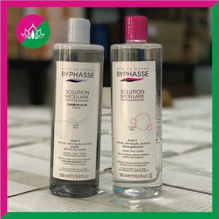 Nước tẩy trang BYPHASSE Solution Micerallaire Face 500ml tẩy sạch sâu lớp trang điểm, chất bẩn và bã nhờn - mẫu mới 2021