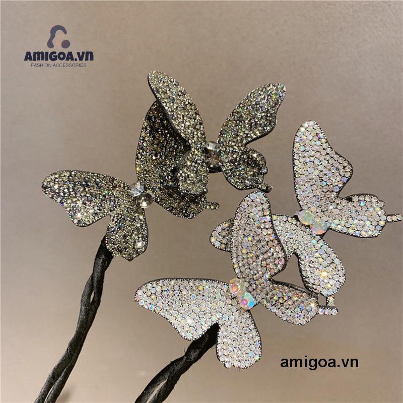 ✨✨Kẹp uốn tóc hình bướm đính đá thời trang Hàn Quốc