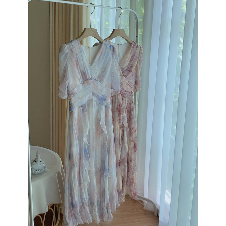 Đầm Midi Chiffon Dáng Chữ A In Họa Tiết Xinh Xắn Thời Trang Mùa Hè Cho Nữ