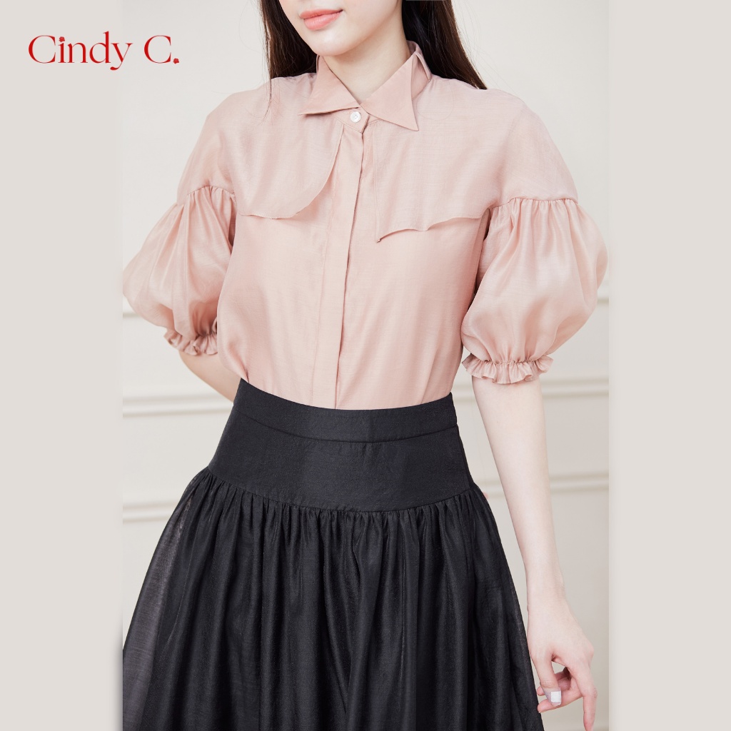 Áo sơ mi Donna CINDY C chất liệu Organza tiểu thư bánh bèo 517