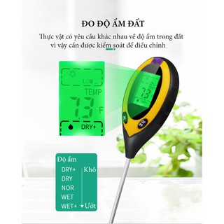 Máy đo độ PH trong đất 4in1( PH, nhiệt độ, độ ẩm và ánh sáng)