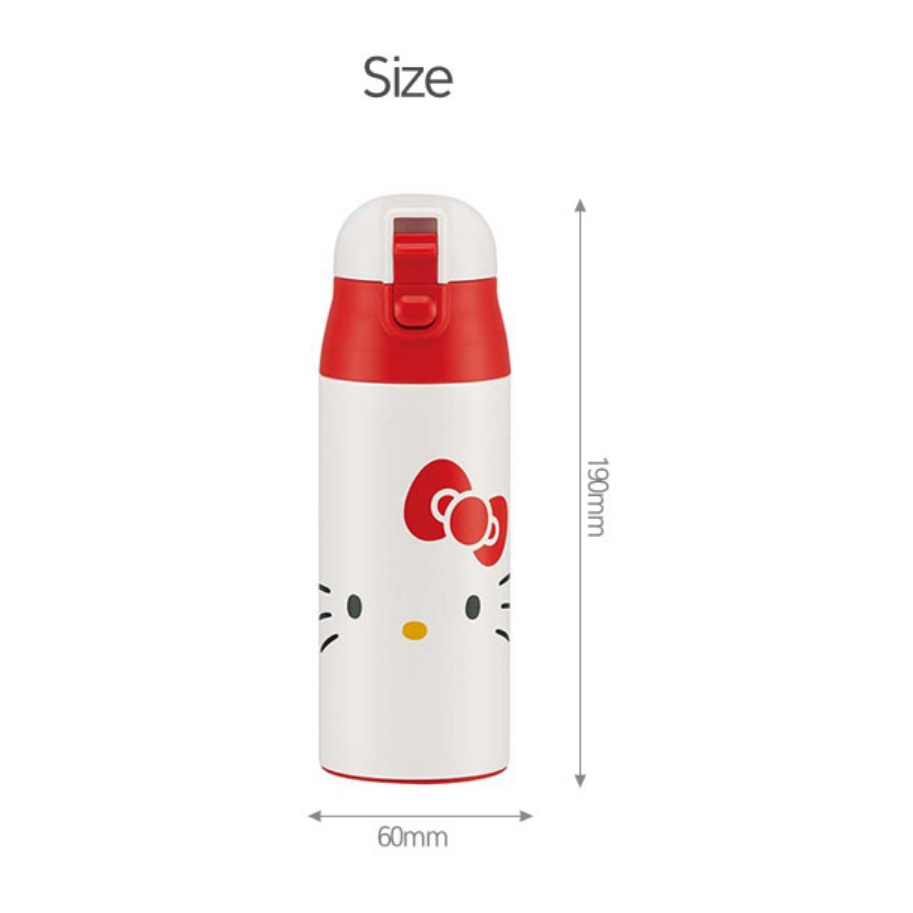 Bình Giữ Nhiệt 360ml Bằng Thép Không Gỉ Hình Mặt Mèo Hello Kitty Dễ Thương SDPC4