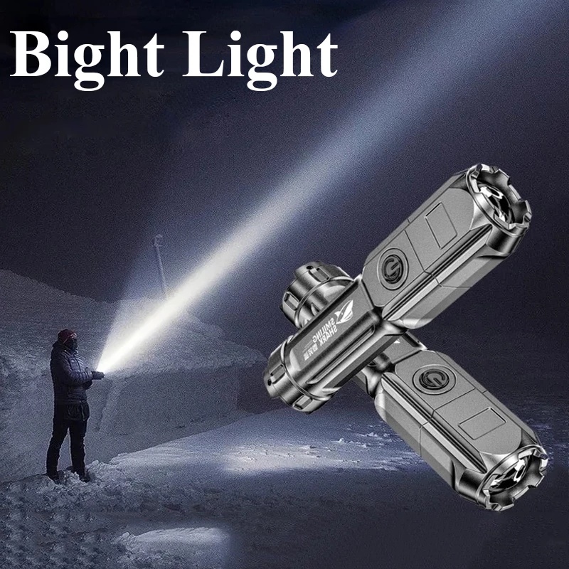 1 Đèn Pin Cầm Tay Có Thể Tập Trung Ánh Sáng Mạnh Bằng ABS Cổng Sạc USB
