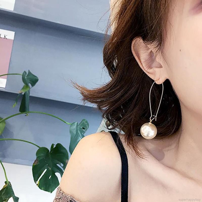 Khuyên tai vòng đính ngọc trai thời trang phong cách cổ điển