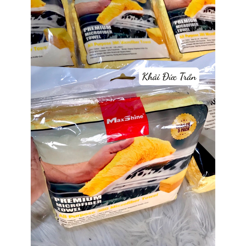 KHĂN LAU ĐA DỤNG CAO CẤP: LAU WAX, SƠN, NỘI THẤT KHÔNG VIỀN MICROFIBER MAXSHINE BẢO VỆ SƠN  40CM X 40CM