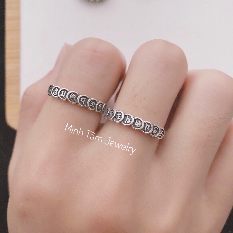 Nhẫn bạc thái khắc chú bình an Omani bạc 925-Minh Tâm Jewelry