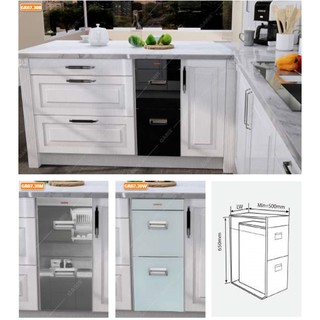 Thùng gạo mặt gương / kính, hai khoang, 20 kg GARIS