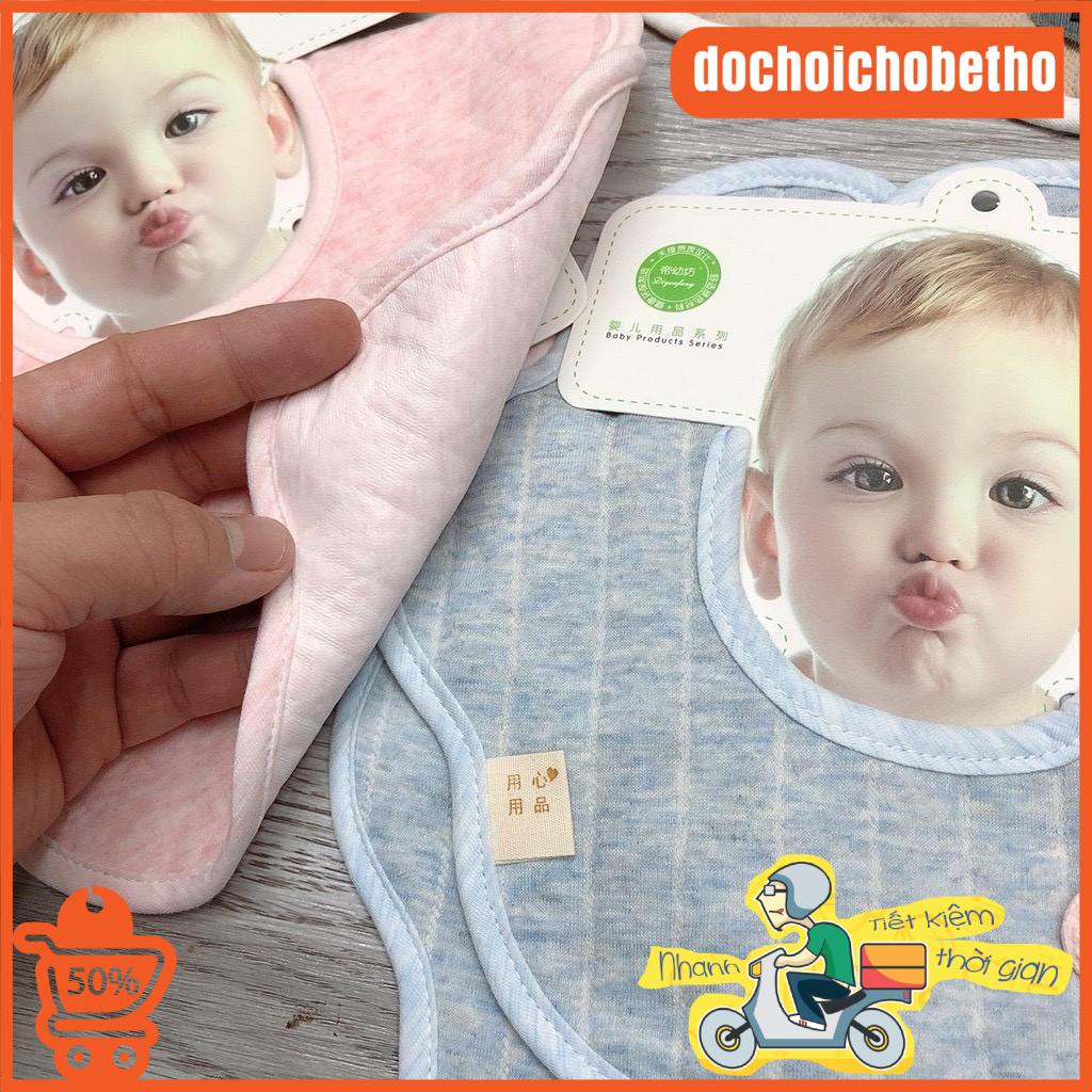 Yếm hoa tròn aden Hi Mom xoay 360 bo viền cho bé ăn dăm, yếm xoay tròn chống thấm