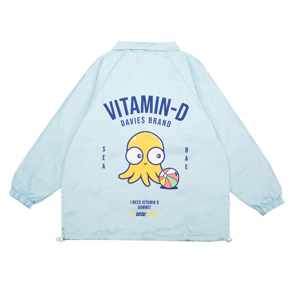 Áo khoác dù nữ form rộng màu xanh DAVIES - Vitamin D Jacket.