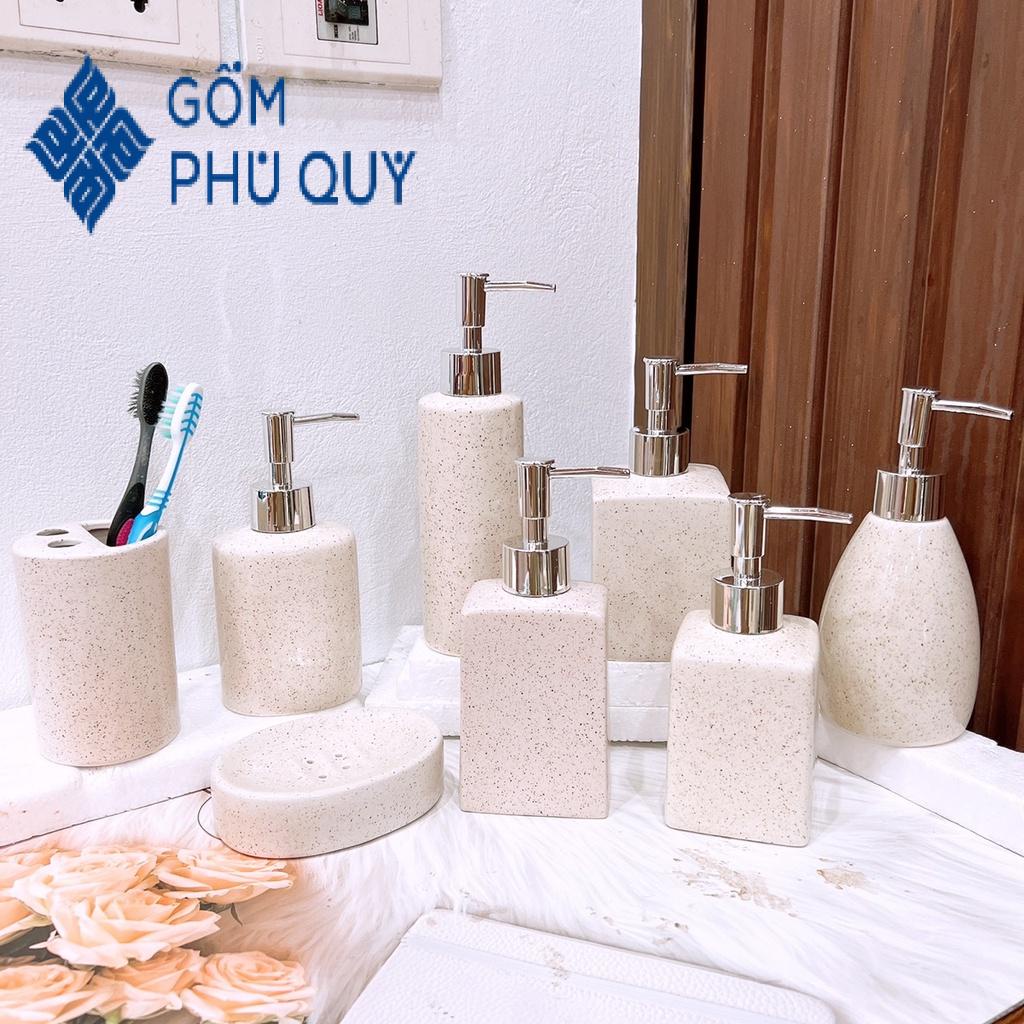 Bình Đựng Xà Phòng,dầu Gội ⚱ Gốm Sứ Bát Tràng ⚱ Chai Chiết Sữa Tắm,bình Sứ Trứng Cuốc Gomphuquy