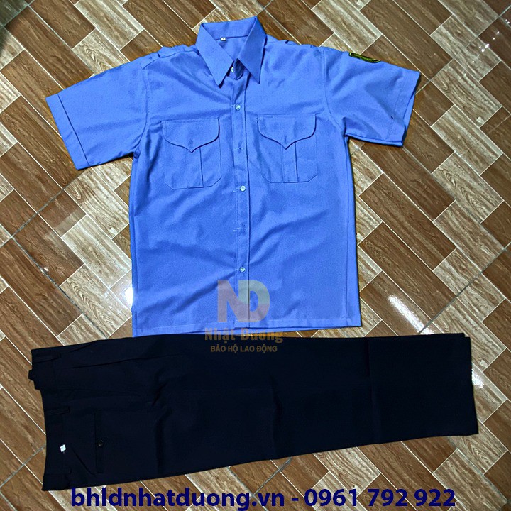 Đồng phục bảo vệ ngắn tay có logo bảo vê không phụ kiện áo vải ford quần kaki thành công - NT01