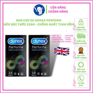 Bao cao su, bao cao su kéo dài thời gian chống xuất tinh sớm durex performa 12 bao/1 hộp