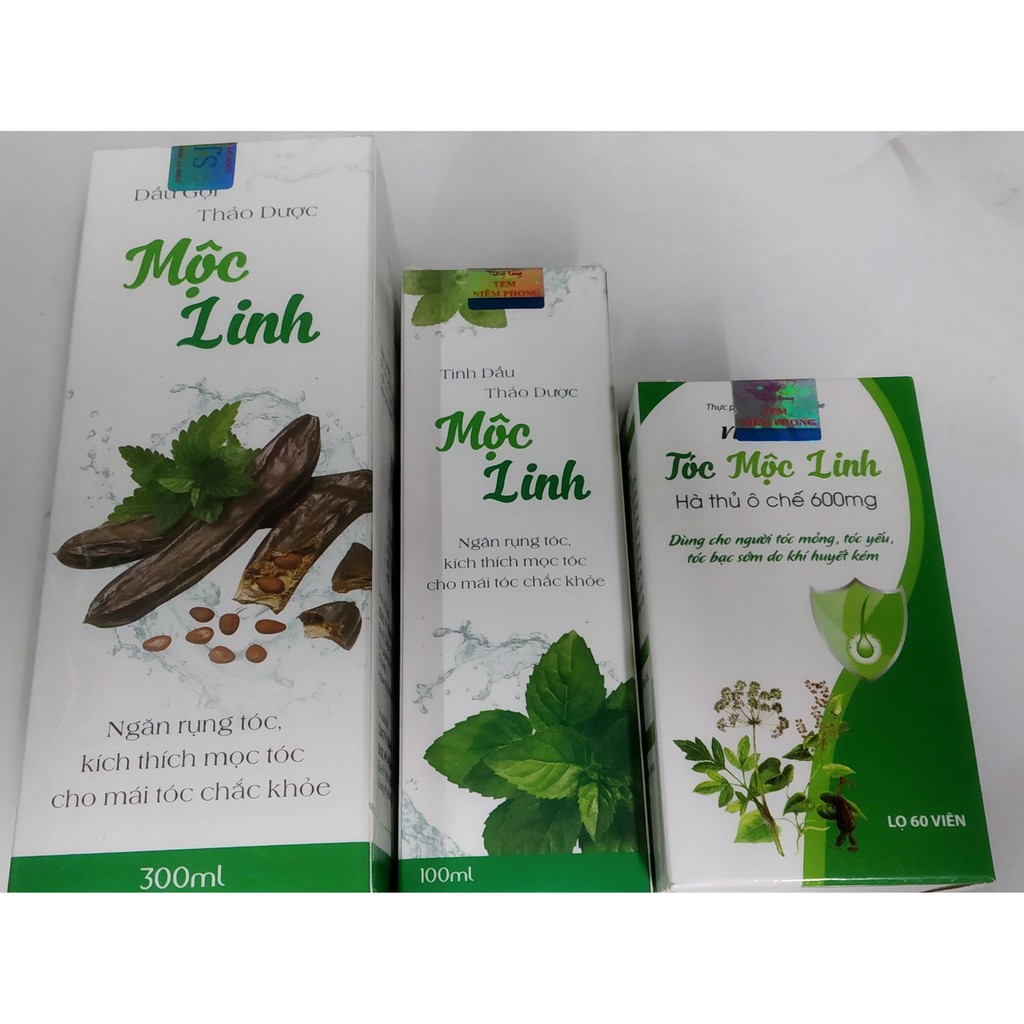 1 TINH DẦU MỘC LINH - 1 VIÊN UỐNG MỘC LINH VÀ 1 DẦU GỘI MỘC LINH -VIỆT NAM