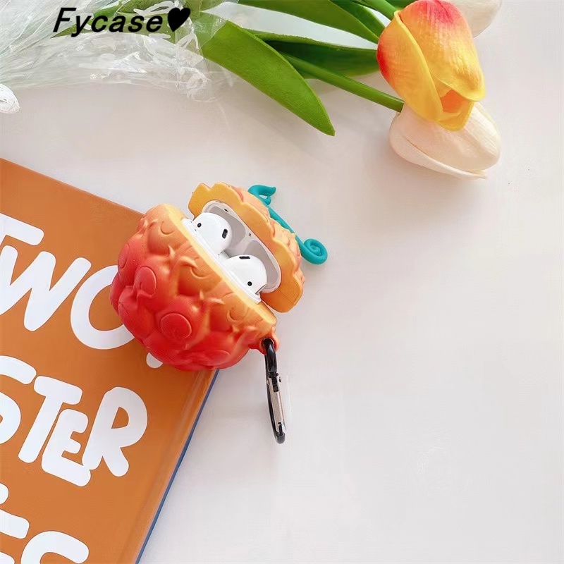 Vỏ Bảo Vệ Hộp Sạc Tai Nghe Airpod 1 2 Pro 3 Bằng Silicon Hình Trái Cây 3D Dễ Thương Chống Sốc