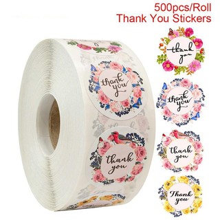 Cuộn 500 Tem Dán Chữ Thank You Rất Xinh (đường kính 2,5cm)