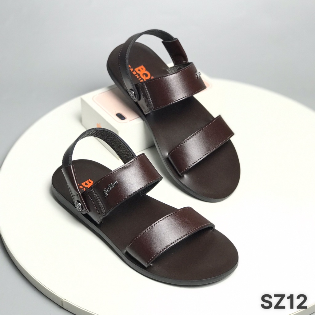 Sandal nam BQ ❤️FREESHIP❤️ Dép quai hậu nam da bò quai lật trẻ trung SDSZ12