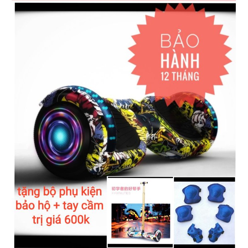 Xe điện cân bằng 6,5inch loa bluetooth và đèn led (tặng bộ phụ kiện,bảo hành 12 tháng)