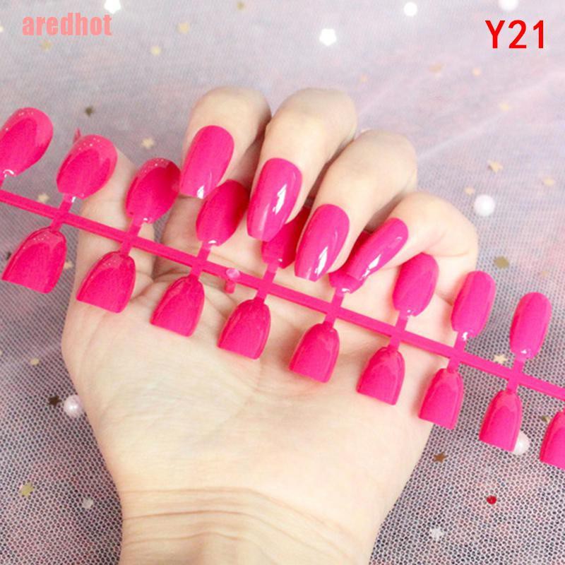 [Hàng mới về] Set 24 móng tay giả màu sắc thời trang