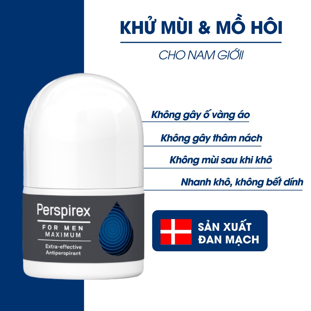 Lăn Khử Mùi Perspirex Chính Hãng Cho Mọi Loại Da Từ Nhẹ Tới Nặng 20ml