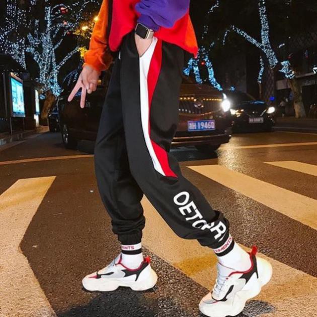 Quần jogger nỉ unisex Đen Chữ Dưới nam nữ phong cách việt bao đẹp