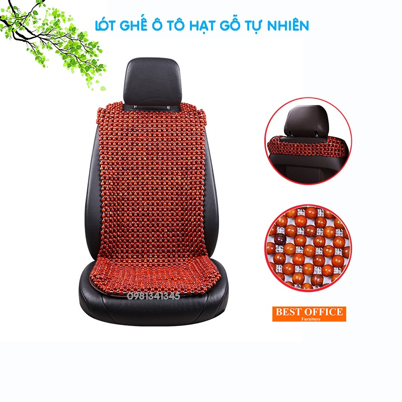 Đệm lót ghế ô tô hạt gỗ nhãn tự nhiên, lót ghế siêu thoáng ngăn ra mồ hôi, chống ê mỏi hiệu quả