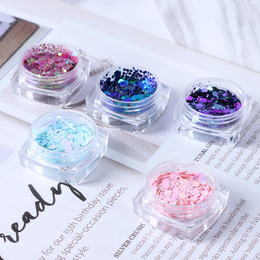 1 Hộp Sequin Lục Giác Lấp Lánh Trang Trí Móng Nghệ Thuật