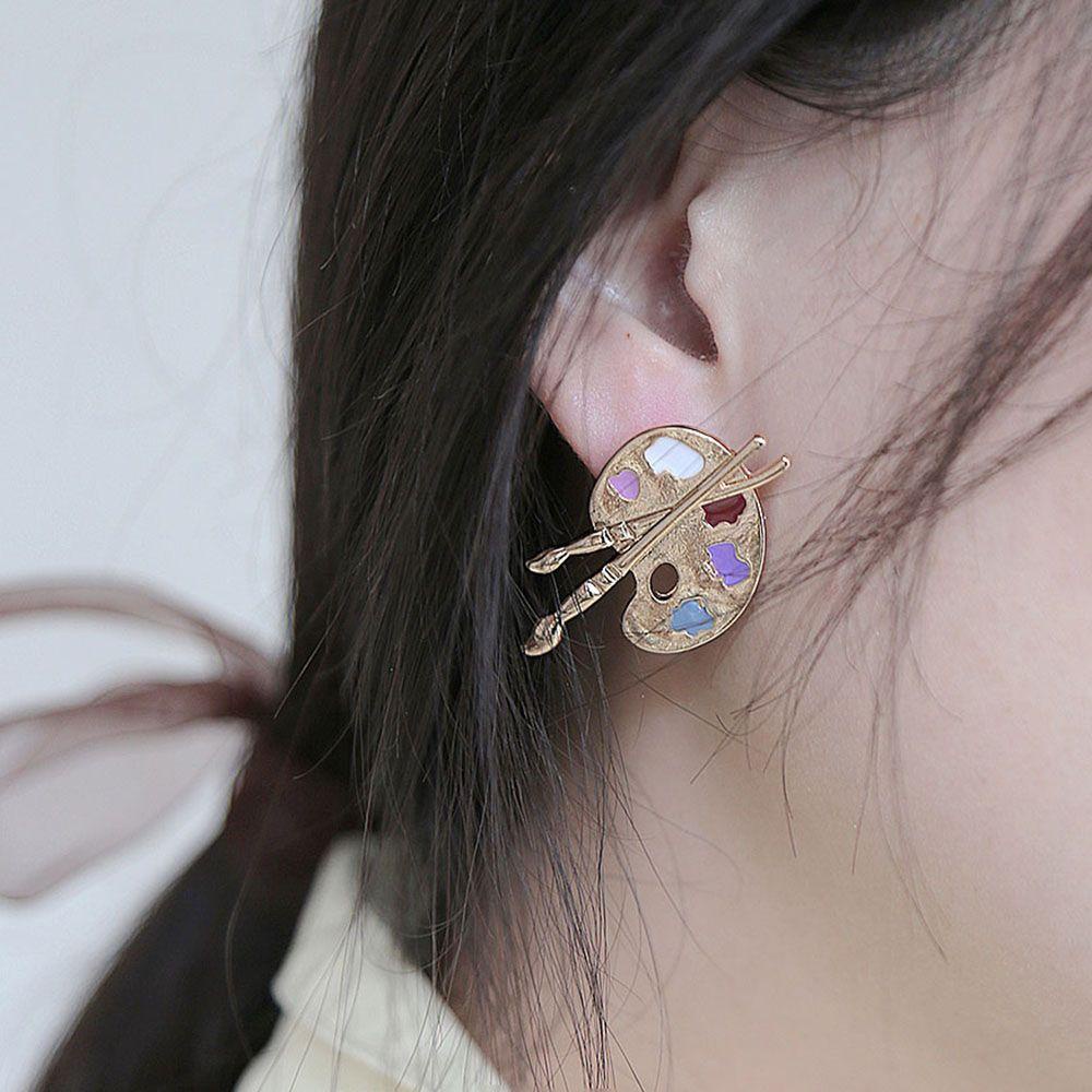 Khuyên Tai Hình Bảng Vẽ Trừu Tượng Độc Đáo VANES1