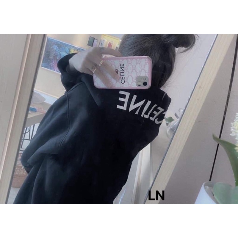 Áo khoác nỉ chữ CELI mũ 2 lớp TH6