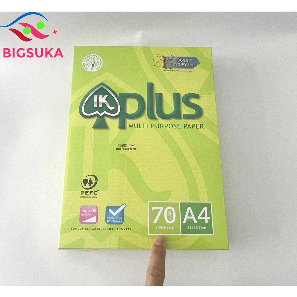 Giấy A4 IK Plus dày 70gsm 500 tờ xuất xứ Indonesia BIGSUKA