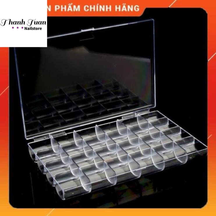 Khay Mica Trong suốt 24 ngăn đựng Charm Đá Nail   - Phụ kiện đồ nail