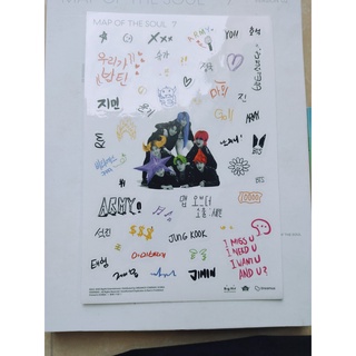 Sticker nhãn dán lys mots, film trong album persona và standee album lys tear của bts.