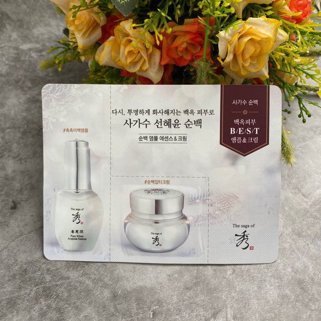 [ Hot ] Cặp tinh chất + kem dưỡng The Saga Of Xiu Pure White dưỡng trắng mờ thâm nám tàn nhang.