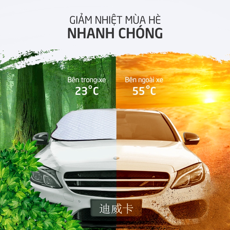 Tấm che chống nắng phản quang, chống gió, chống mưa, chống bám tuyết, cách nhiệt tuyệt đối cho kính trước ôtô_EX016